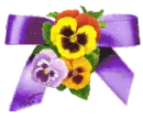 Purple  Bow with flowers