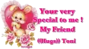 Bunny in heart with hugs Toni