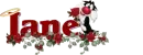 Jane with roses and Sylvester