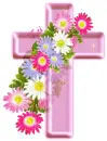 Pink Cross with flowers