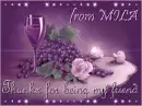 Thankx for being my friend wine glass grapes