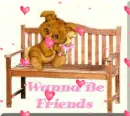 bear sitting on a bench