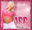 Thanks for the add, melissa.