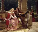 lovers Tristan/Isolde  watched by the king