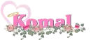 Komal with hearts and roses