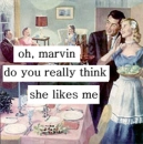 oh marvin do you really think she likes me