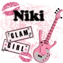Glam girl, pink guitar- Niki