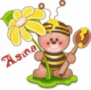 BEAR BEE WITH NAME ASMA...cartoon  