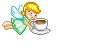 angel with cup of coffie