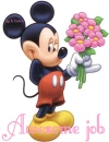 mickey mouse with awesome job