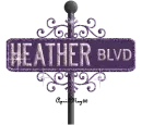 purple street sign heather BLVD