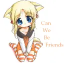 cute litle girl "can we be friends"