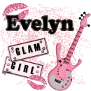 Glam girl, pink guitar- Evelyn