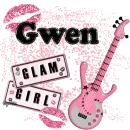 Glam girl, pink guitar- Gwen