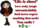 Life is Short with bratz doll and rose