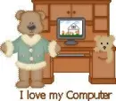 teddy bear love computer