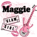 Glam girl, pink guitar- Maggie