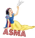 Snow white with name ASMA