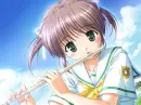 Schoolgirl Playing the Flute