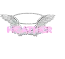 Pink angel wings diamond name - Heather