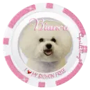 pink bichon frise poker chip bianca