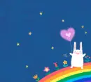 BUNNY ON RAINBOW
