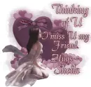 My Mauve Heart - Thinking of you, I Miss U My Friend, Hugs Sheila