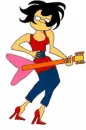 Cute dancing guitar girl