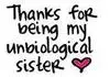 thanks for being my sister