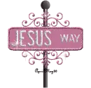 pink street sign jesus WAY