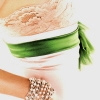white and green dress