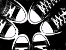 balck and white converse