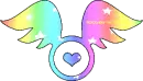 rainbow flying heart