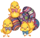 CHICKS WITH EASTER EGGS