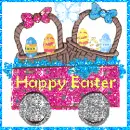 easter baskets on a wagon