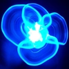 blue neon flower