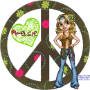 retro hippie chick with peace sign *name: kelsie