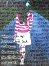 lonely girl walking w/ quote