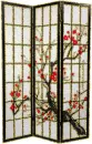red cherry blossom asian room divider screen 