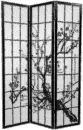 black and silver asian screen room divider