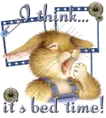 I think it's bed time- tired rabbit