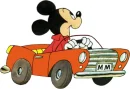MICKEY MOUSE DRIVING A CAR