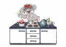 CREDDY BEAR MAKEING CUPCAKES
