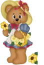 GIRL BEAR WITH FLOWERS