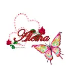 Name with big butterfly and diamond hearts