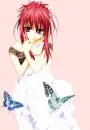 Anime girl w/ glitter butterflies