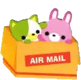 Green Cat & Pink Rabbit