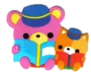 Pink Bear & Orange Cat