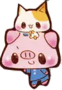 Orange Cat and Pink Piggy
