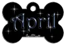 dog bone tag stars blue april